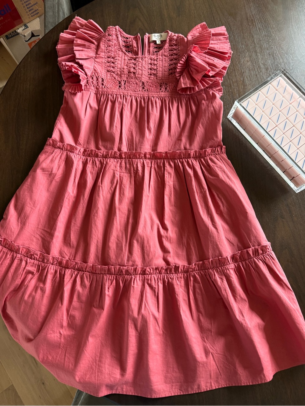 Sea New York Rose Ruffled Tiered Dress